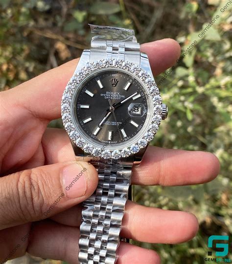 rolex moissanite watch|moissanite Rolex bezel.